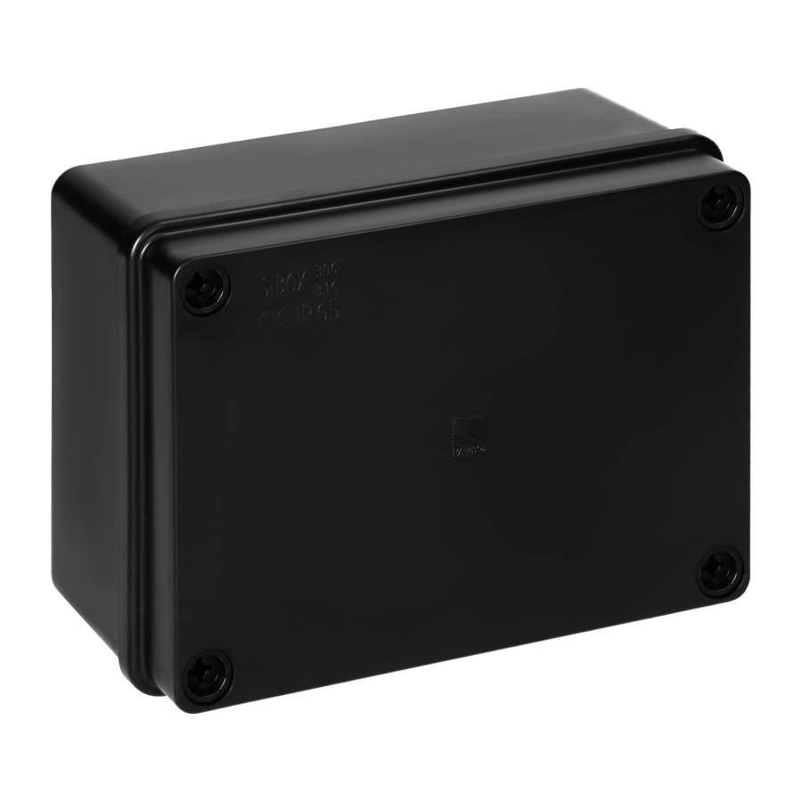 Hermetic junction box 150x110x70, without glands, black, halogen-free, UV resistant, IP65