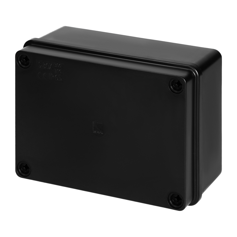 Hermetic junction box 150x110x70, without glands, black, halogen-free, UV resistant, IP65