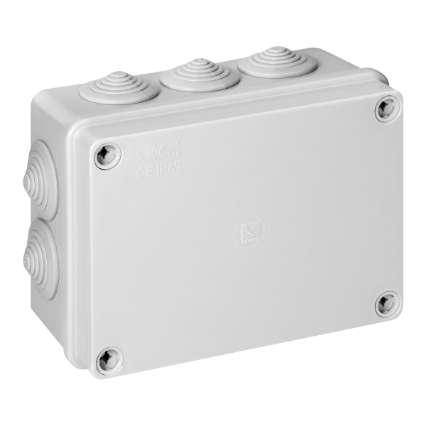 Hermetic junction box 150x110x70, 10 glands, grey, IP65
