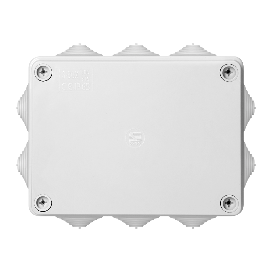 Hermetic junction box 150x110x70, 10 glands, grey, IP65