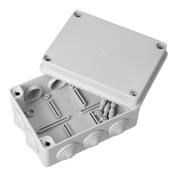 Hermetic junction box 150x110x70, 10 glands, grey, IP65