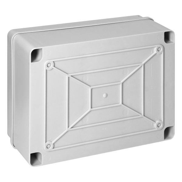 Hermetic junction box 190x140x70, without glands, grey, halogen-free, IP65