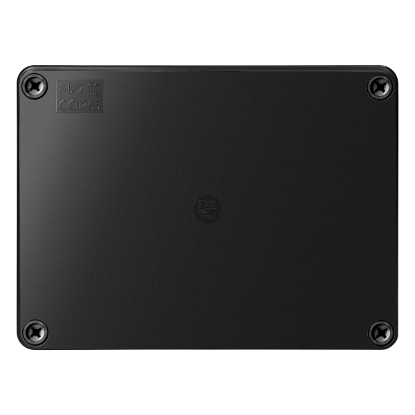 Hermetic junction box 190x140x70, without glands, black, halogen-free, UV resistant, IP65