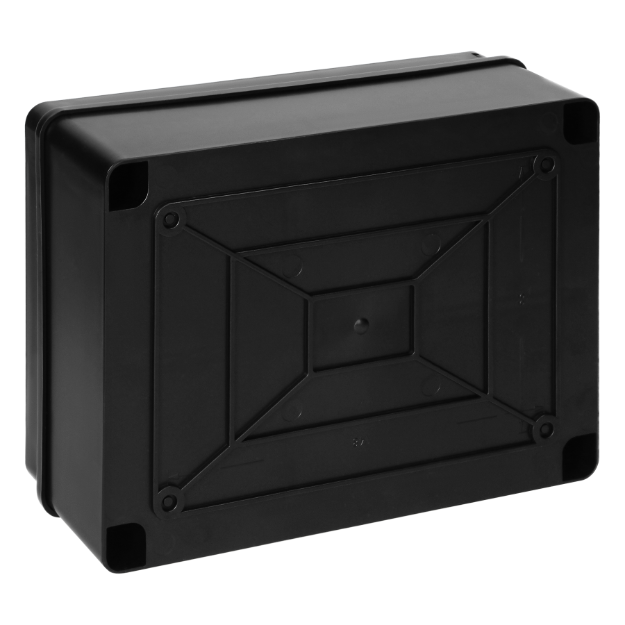 Hermetic junction box 190x140x70, without glands, black, halogen-free, UV resistant, IP65