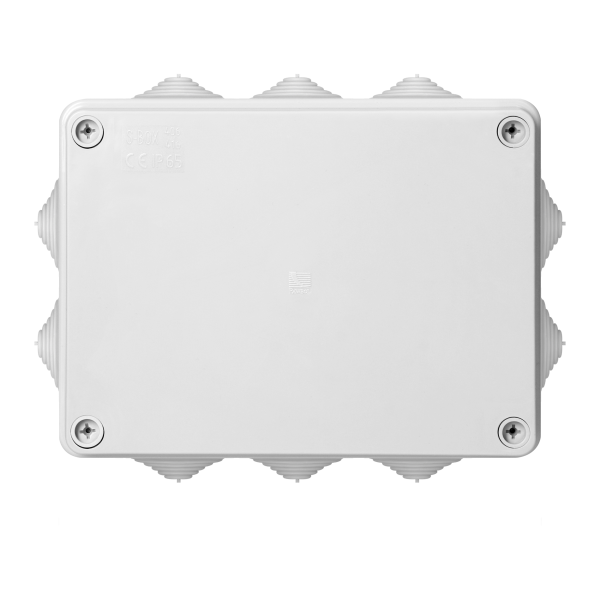 Hermetic junction box 190x140x70, 10 glands, grey, IP65