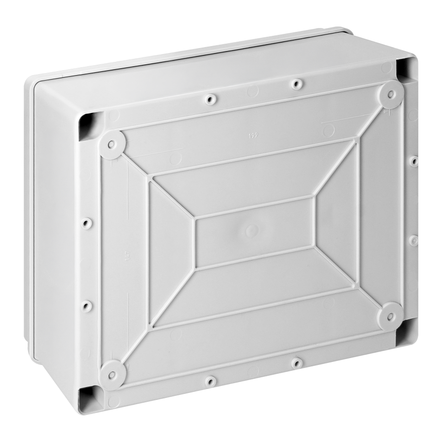 Hermetic junction box 240x190x90, without glands, grey, halogen-free, IP65