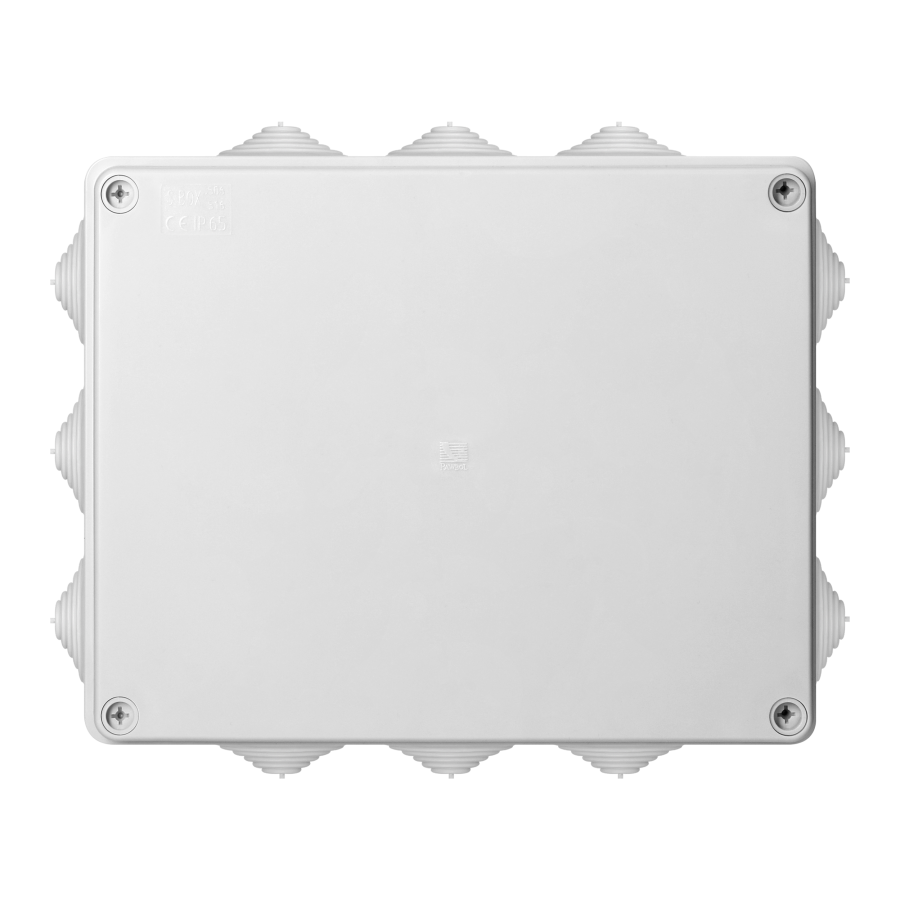 Hermetic junction box 240x190x90, 12 glands, grey, IP65