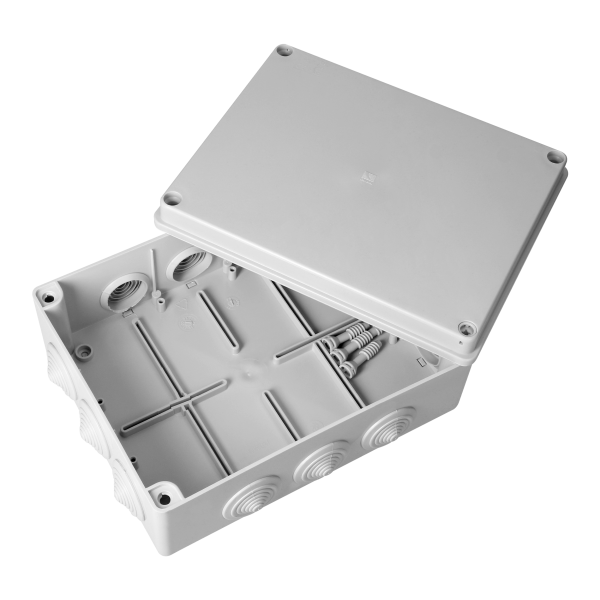 Hermetic junction box 240x190x90, 12 glands, grey, IP65