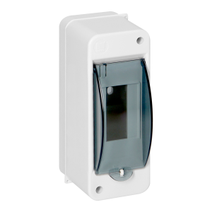 S-2 modular surface-mounted enclosure, with smoked glass, without connector, white, IP40