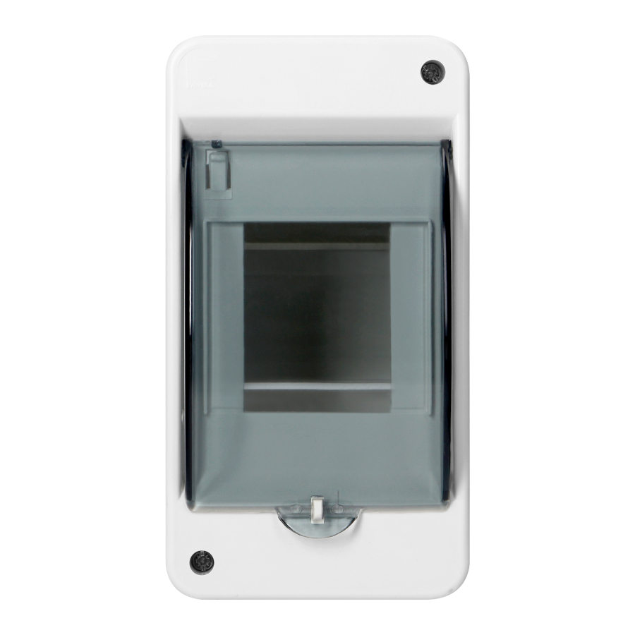 S-3 modular surface-mounted enclosure, with smoked glass, with N+PE connector, white, IP40