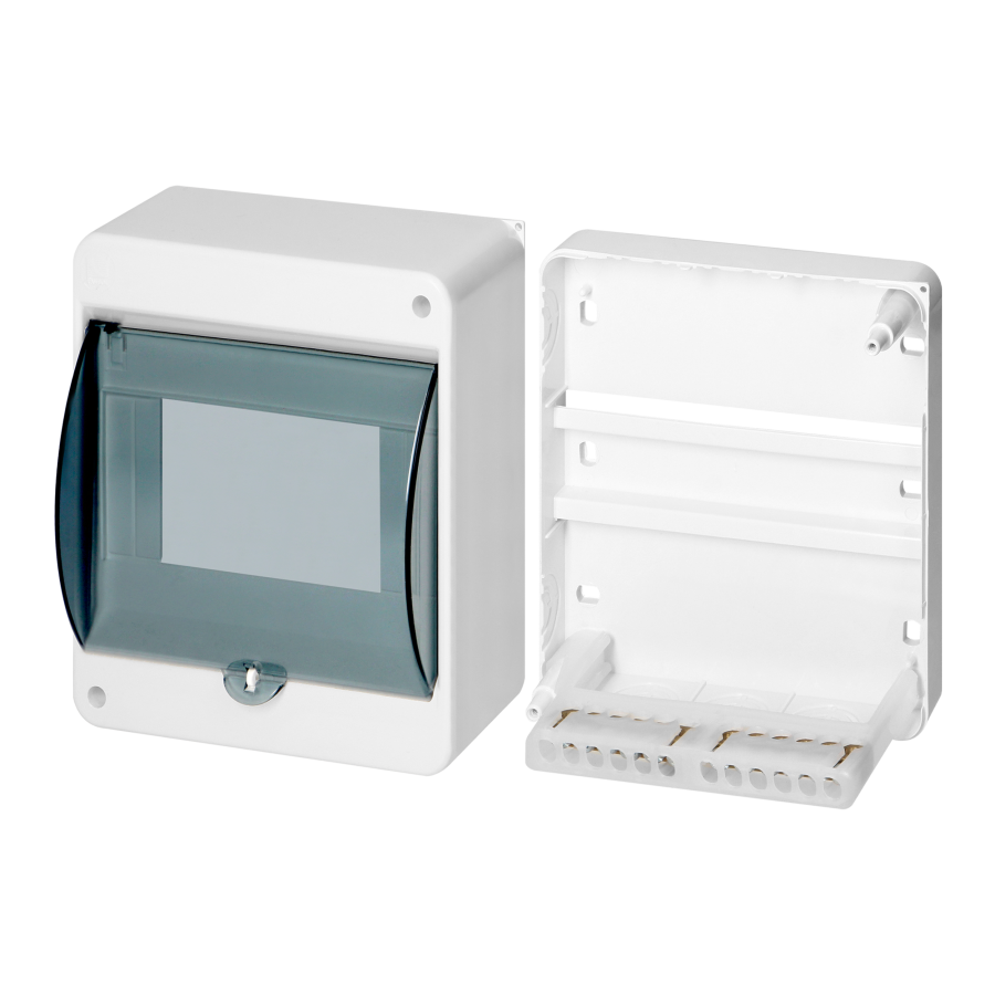 S-5 modular surface-mounted enclosure, with smoked glass, with N+PE connector, white, IP40
