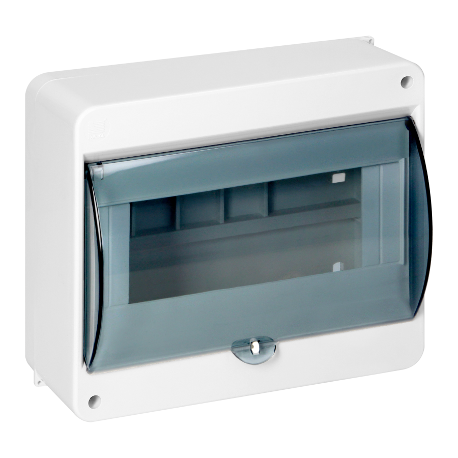 S-8 modular surface-mounted enclosure, with smoked glass, without connector, white, IP40