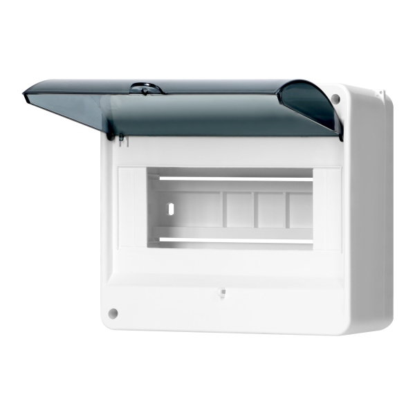 S-8 modular surface-mounted enclosure, with smoked glass, without connector, white, IP40