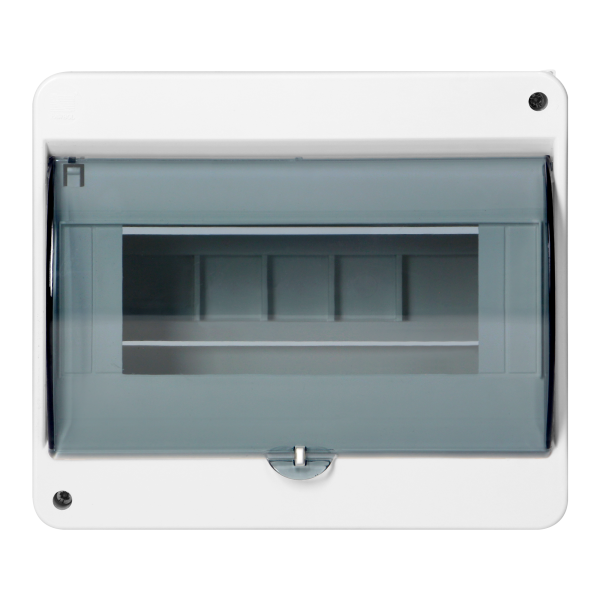 S-8 modular surface-mounted enclosure, with smoked glass, with N+PE connector, white, IP40