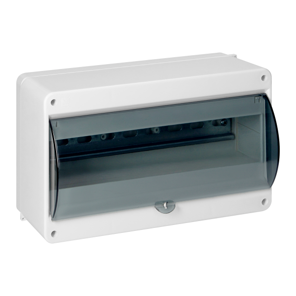 S-12 modular surface-mounted enclosure, with smoked glass, without connector, white, IP40