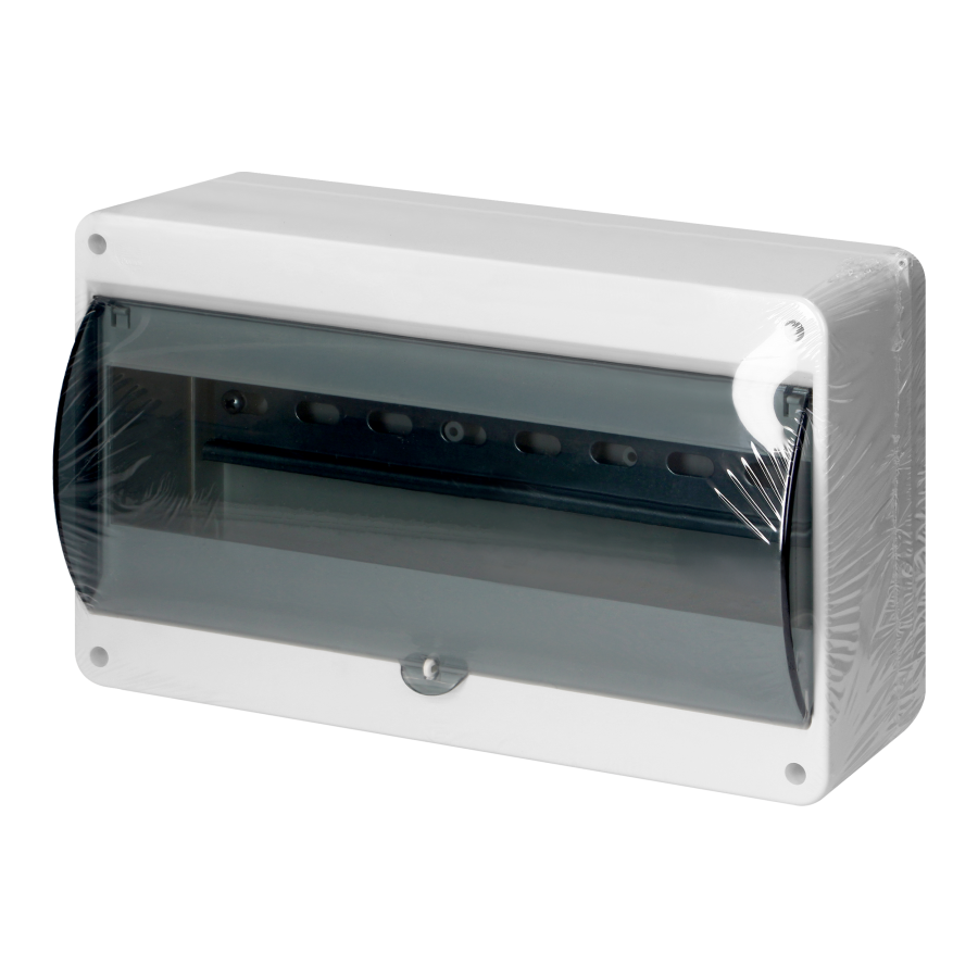 S-12 modular surface-mounted enclosure, with smoked glass, without connector, white, IP40