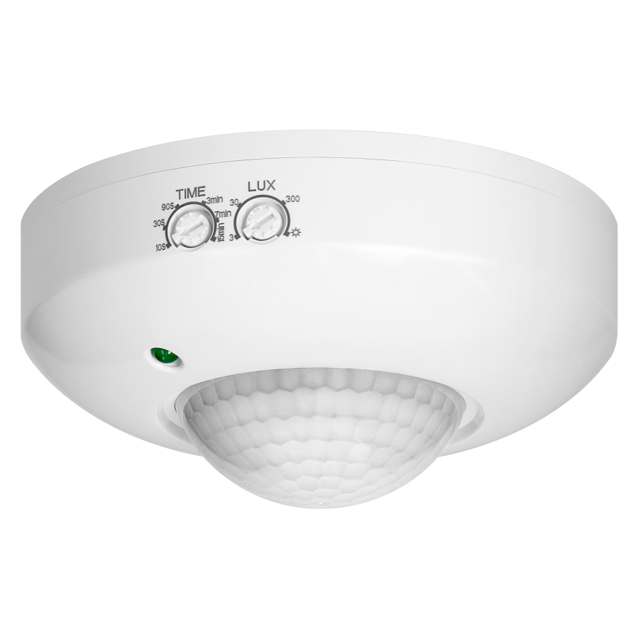 Czujnik ruchu PIR 360°, 1200 W, biały
