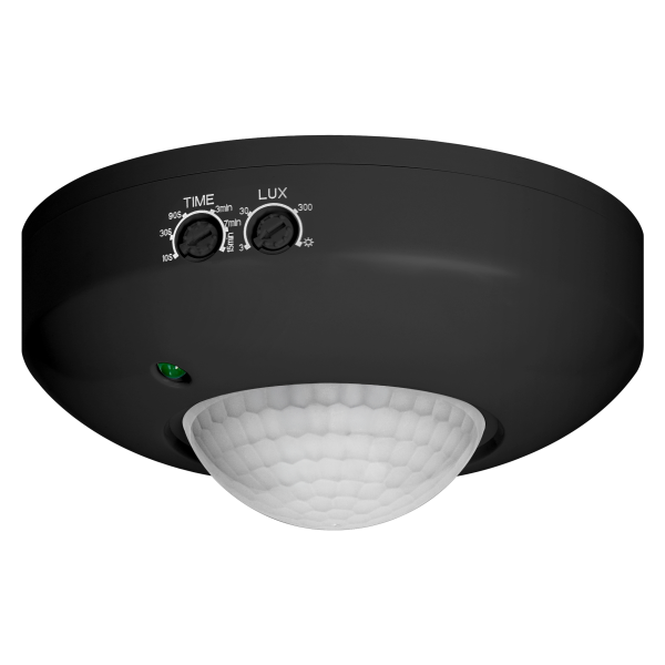 PIR motion sensor 360°, 1200 W, black