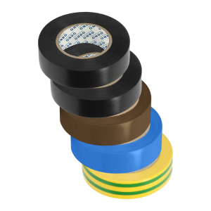 Zestaw 5 taśm, grubość 0.13mm, szerokość 15mm, długość 10m, 2x czarna, brązowa, niebieska, żółtozielona