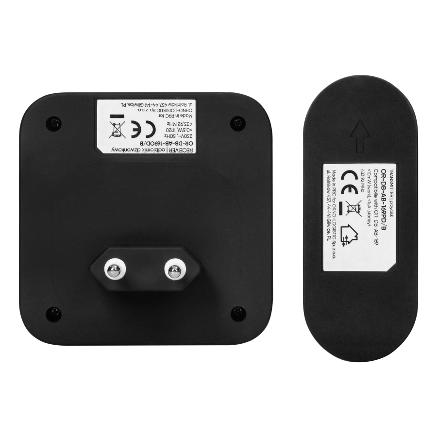 SETI AC, wireless doorbell, learning system, 32 sounds, 150m, black