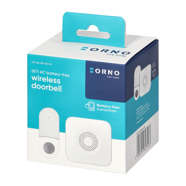 SETI AC, wireless doorbell, learning system, 32 sounds, 150m, white