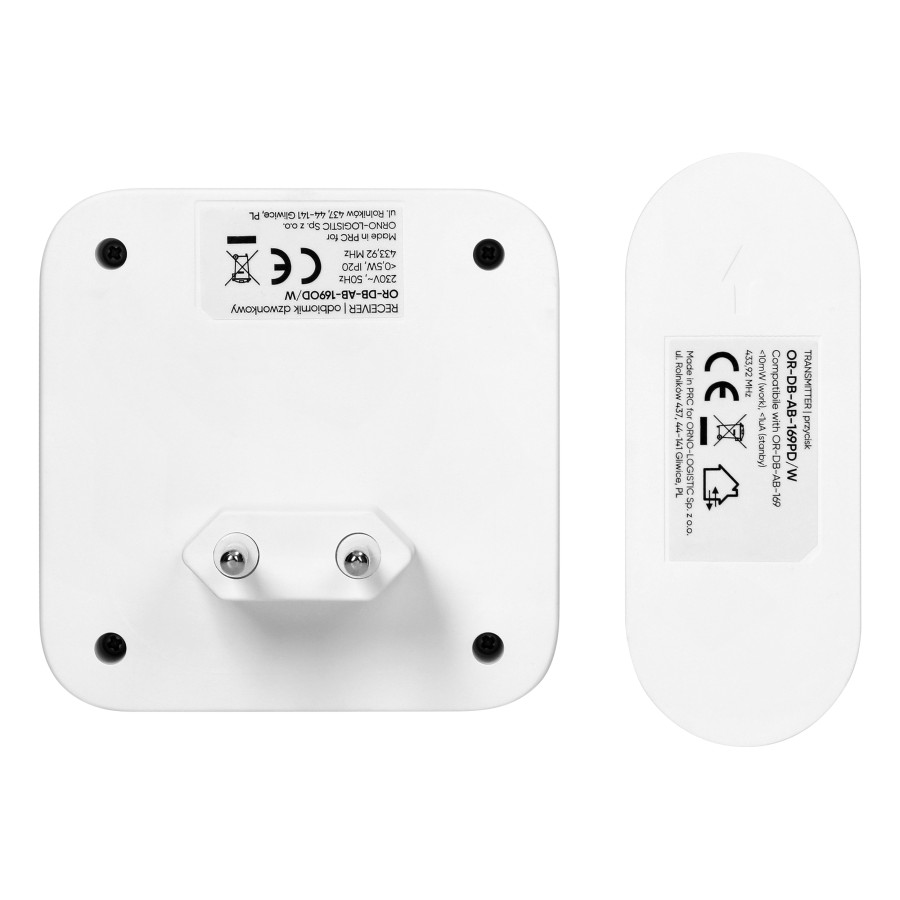 SETI AC, wireless doorbell, learning system, 32 sounds, 150m, white