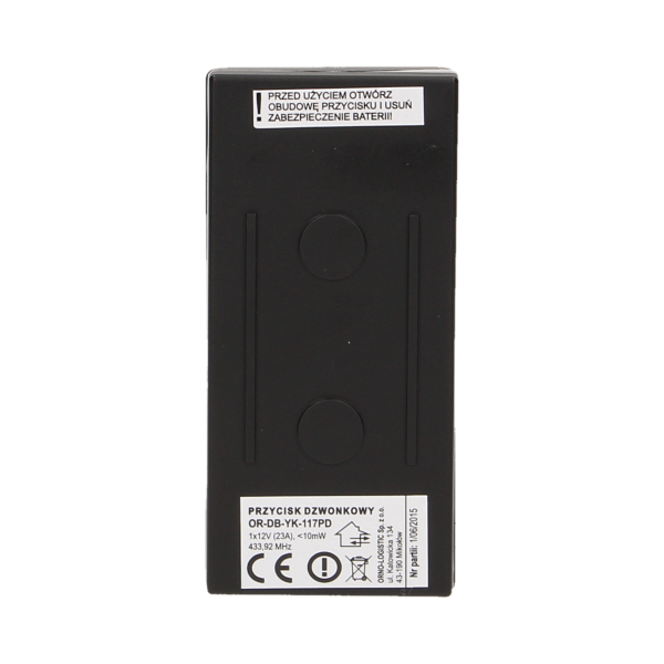 Doorbell button for wireless doorbells, OPERA series