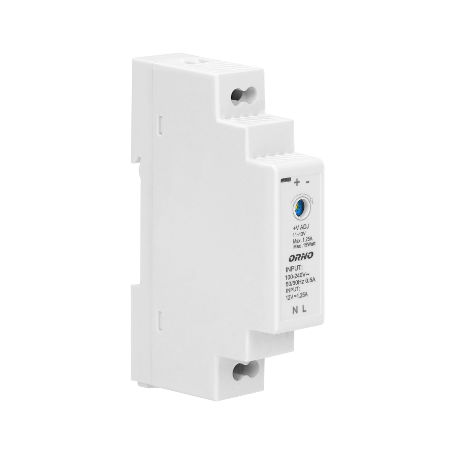 DIN rail power supply 12V DC 1.25A, 15W, width: 1 unit