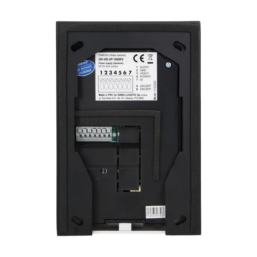 Zestaw wideodomofonowy bezsłuchawkowy, kolor,  LCD 7", z czytnikiem breloków zbliżeniowych, interkom, natynkowy, INDI N