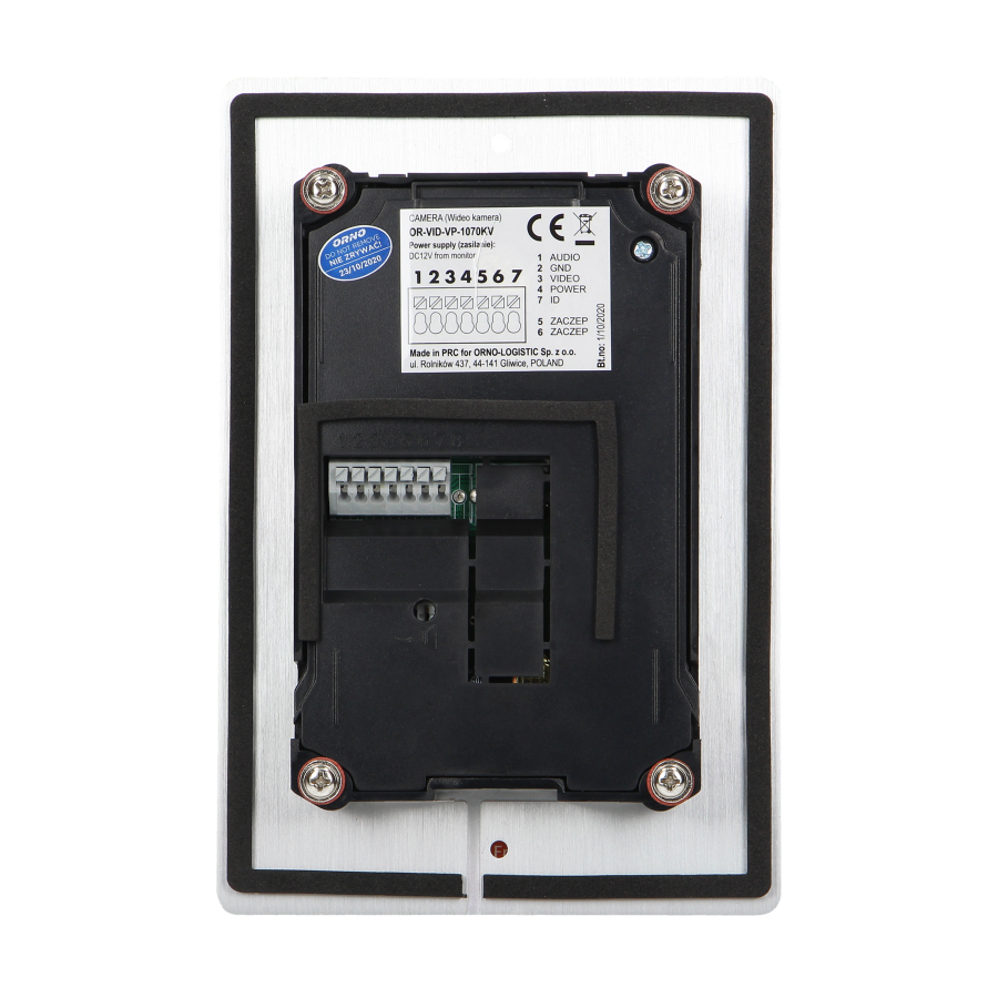 Zestaw wideodomofonowy bezsłuchawkowy, kolor,  LCD 7", z czytnikiem breloków zbliżeniowych, interkom, podtynkowy, INDI P