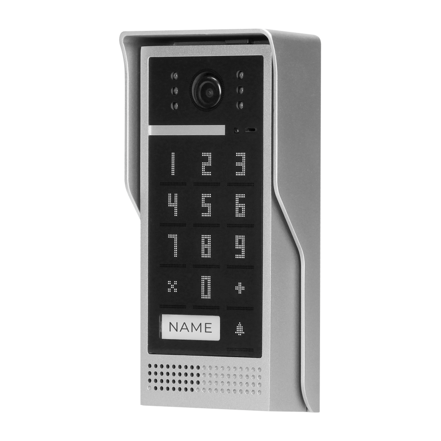 Zestaw wideodomofonowy, bezsłuchawkowy, kolor, LCD 7", interkom, z szyfratorem, natynkowy, czarny, SCUTI