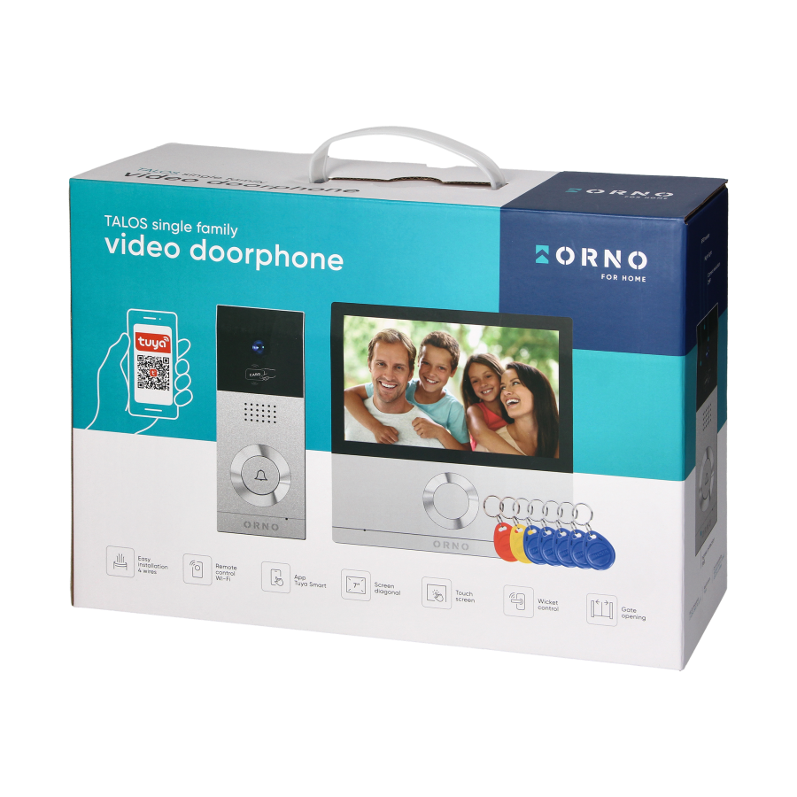 TALOS, video doorphone set, 4-wire, 7", Wi-Fi, RFID reader, touch screen