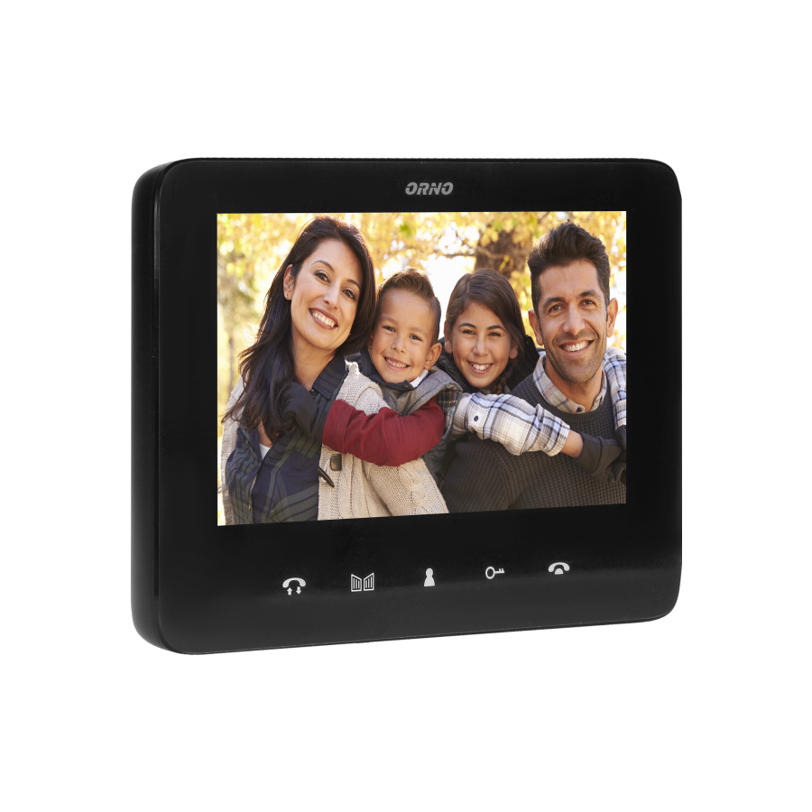 Two-family video doorphone set, handset-free with multicolor 7" LCD screen, proximity tags reader and intercom function, flush-mounted, INDI MULTI P