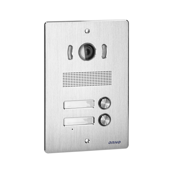 Two-family video doorphone set, handset-free with multicolor 7" LCD screen, proximity tags reader and intercom function, flush-mounted, INDI MULTI P