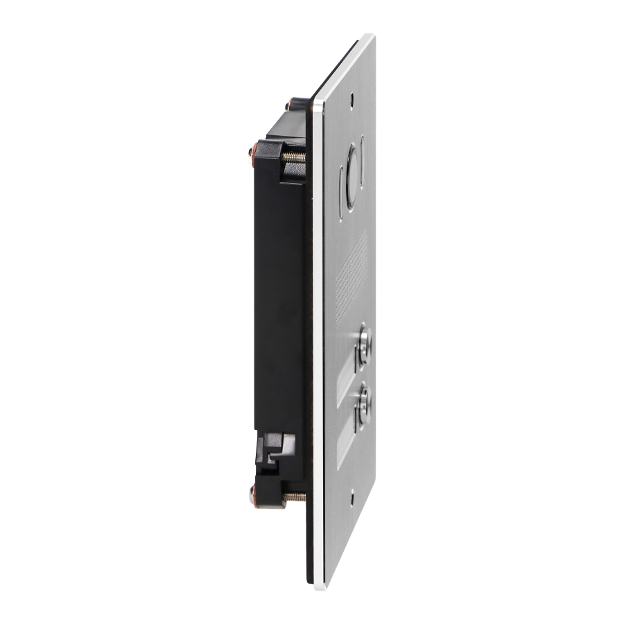 Two-family video doorphone set, handset-free with multicolor 7" LCD screen, proximity tags reader and intercom function, flush-mounted, INDI MULTI P