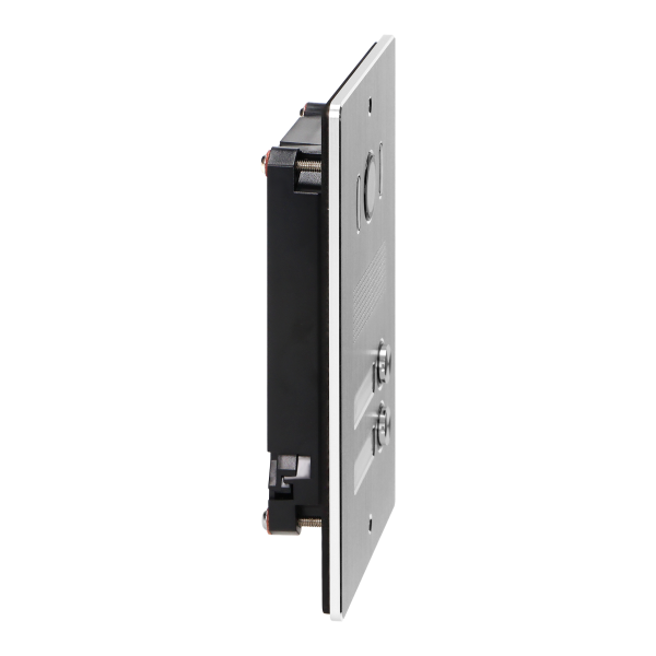 Two-family video doorphone set, handset-free with multicolor 7" LCD screen, proximity tags reader and intercom function, flush-mounted, INDI MULTI P