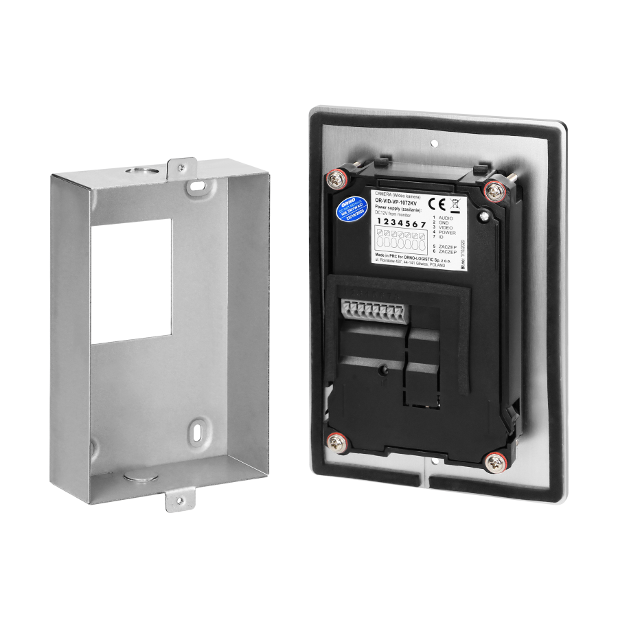 Two-family video doorphone set, handset-free with multicolor 7" LCD screen, proximity tags reader and intercom function, flush-mounted, INDI MULTI P