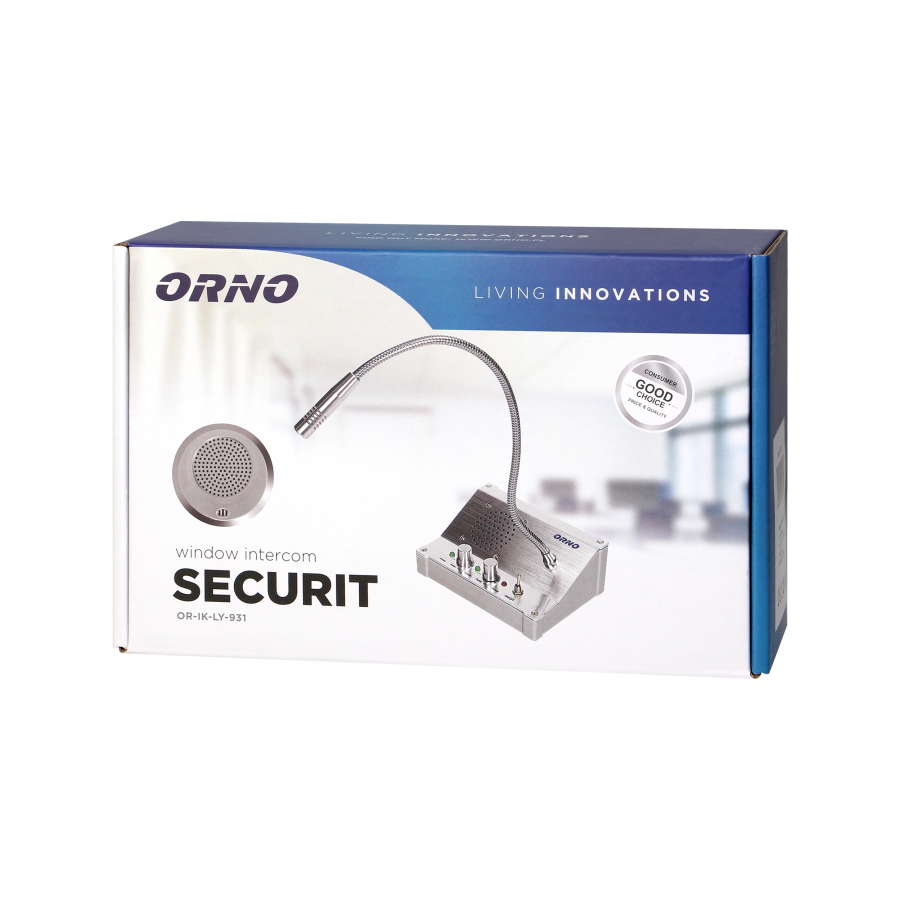 SECURIT window intercom, wired system for two-way voice communication.