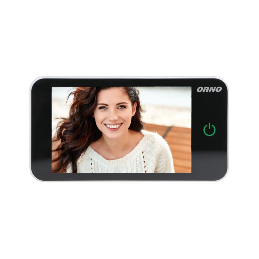 Elektroniczny wizjer do drzwi 4", szerokokątny obiektyw, bateryjny, srebrny