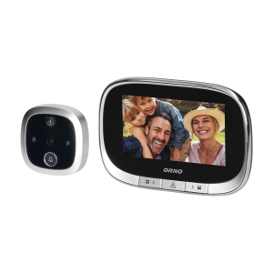 Electronic door viewer with integrated motion sensor and 4.3'' LCD screen, image and video recording on Micro SD card, menu in 4 languages, inbuilt battery