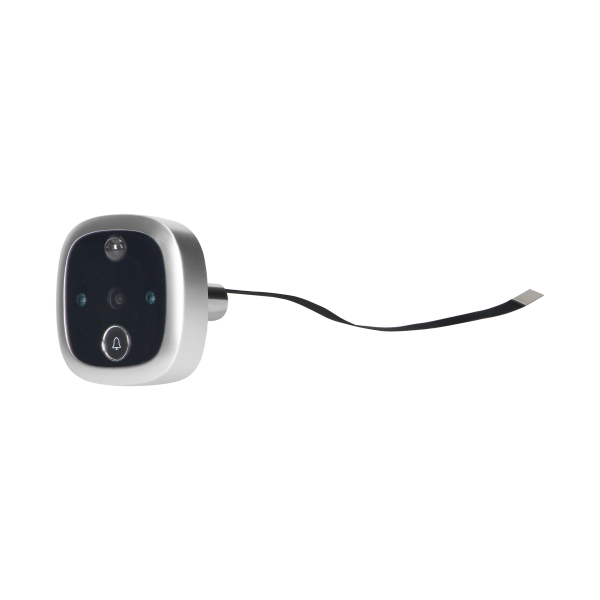 Electronic door viewer with integrated motion sensor and 4.3'' LCD screen, image and video recording on Micro SD card, menu in 4 languages, inbuilt battery