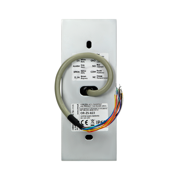 Code lock with digital keypad, proximity tags/cards reader and fingerprint reader, IP68, 1 relay output (3A)