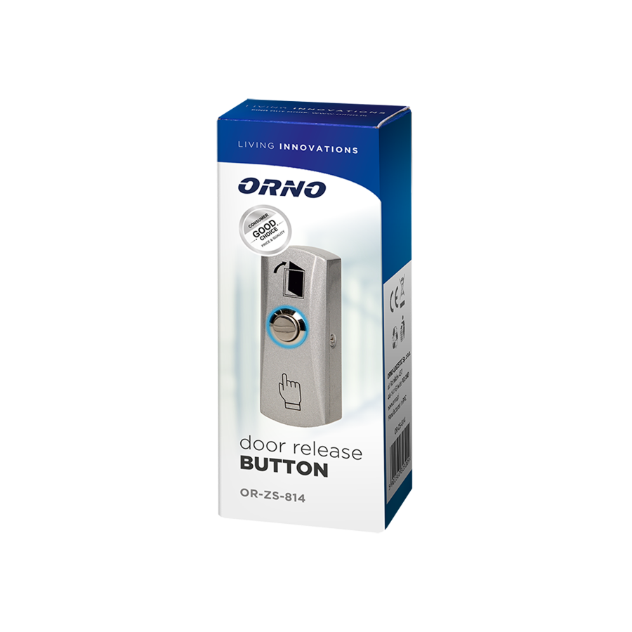 Exit button with LED backlight, surface mounted