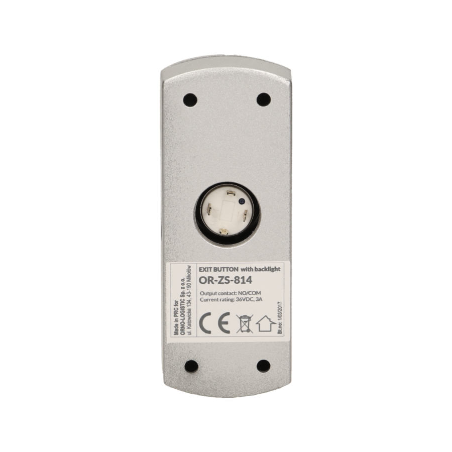 Exit button with LED backlight, surface mounted