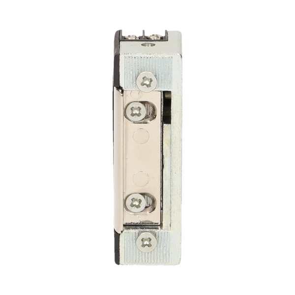 Symmetric electric strike without memory and lock, low current coil
