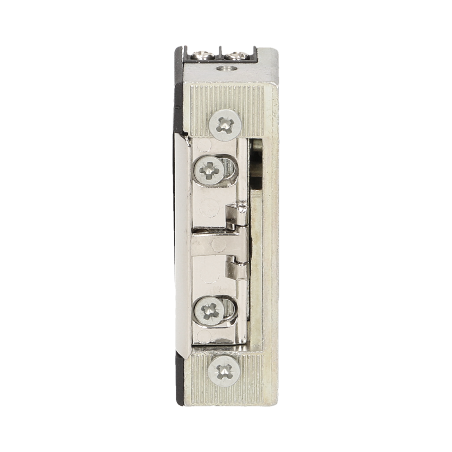 Symmetric electric strike with memory, low current coil