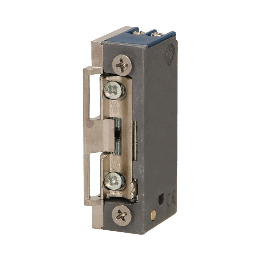 Symmetric electric strike with latch guide and lock, MINI, low current coil
