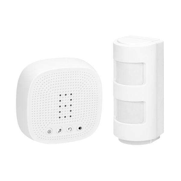 Wireless driveway alert system with sound and light alarm, IP44, 300m, can be extended up to 16 sensors (and 4 zones). Wireless driveway alert system with sound and light alarm, IP44, 300m, can be extended up to 16 sensors (and 4 zones).
