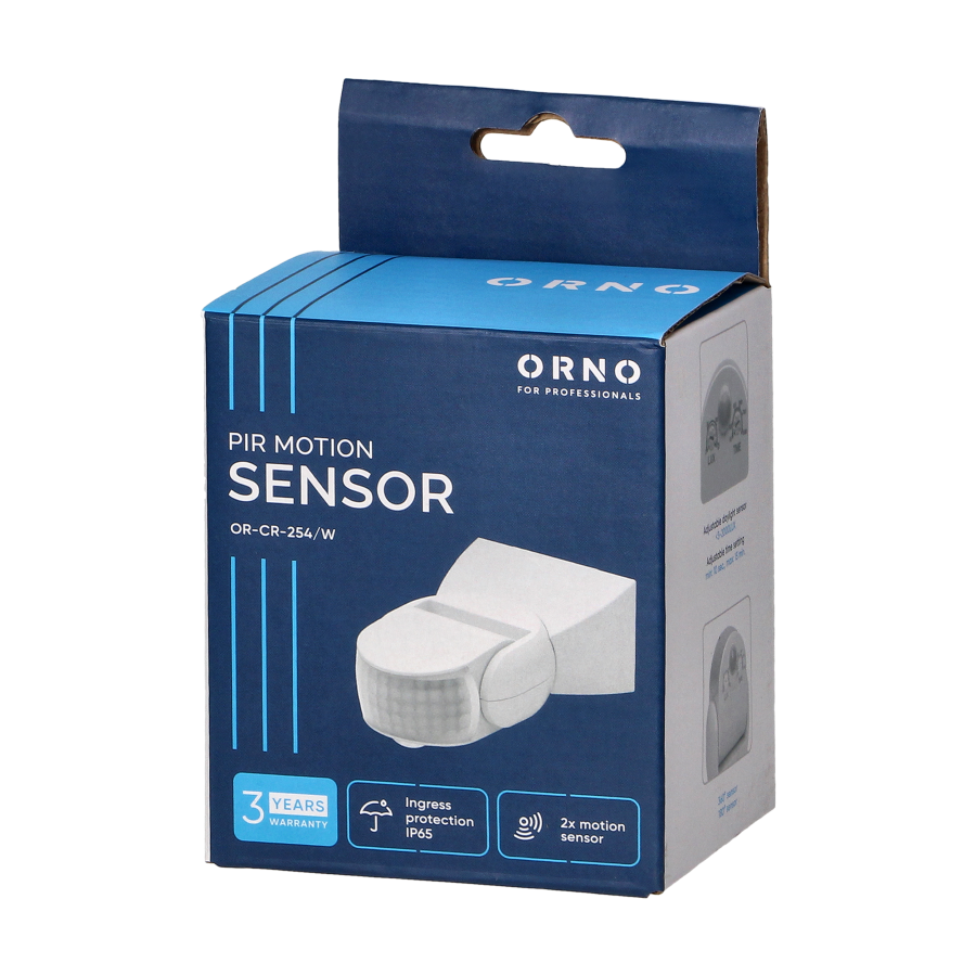 Czujnik ruchu 360/180st. 2 sensory, IP65, 1200W, biały