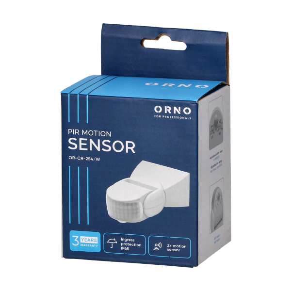 Czujnik ruchu 360/180st. 2 sensory, IP65, 1200W, biały